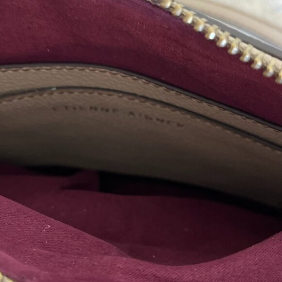 Etienne Aigner Peddled Nappa Leather Tan Angela Logo Crossbody Purse - Picture 9 of 14